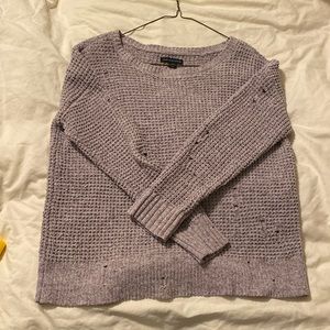 American Eagle outfitters purple distressed knit sweater